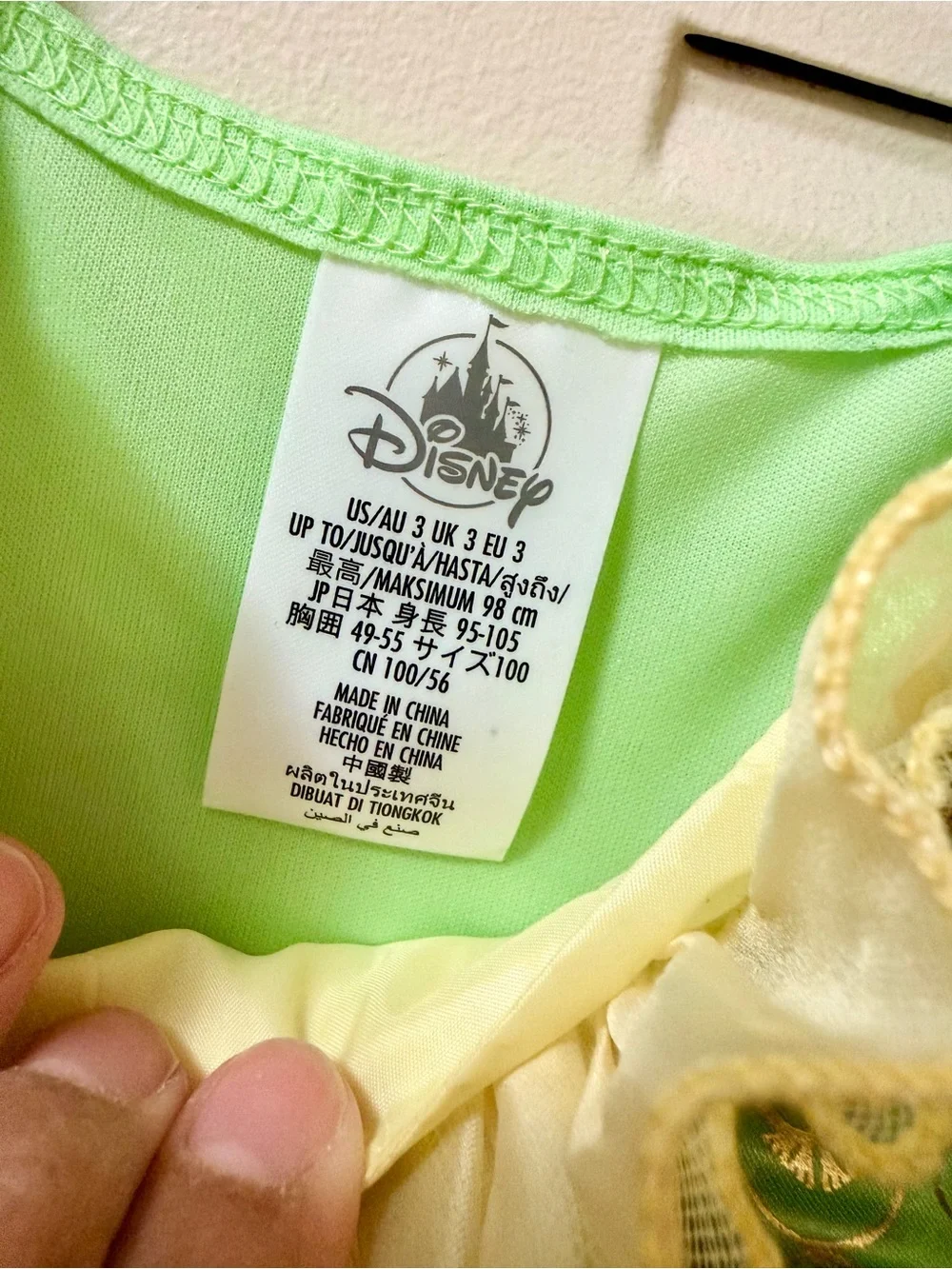 Disney Store Princess Tiana Dress Size 3T